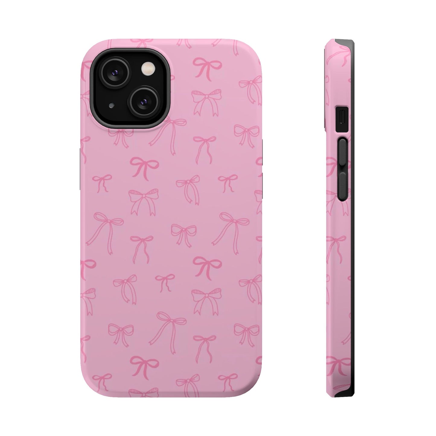 Chic Magnetic Phone Case with Pink Bow Design, Fashionable Mobile Accessory, Cute Gift for Her, Fun Birthday Present, Trendy Phone Cover