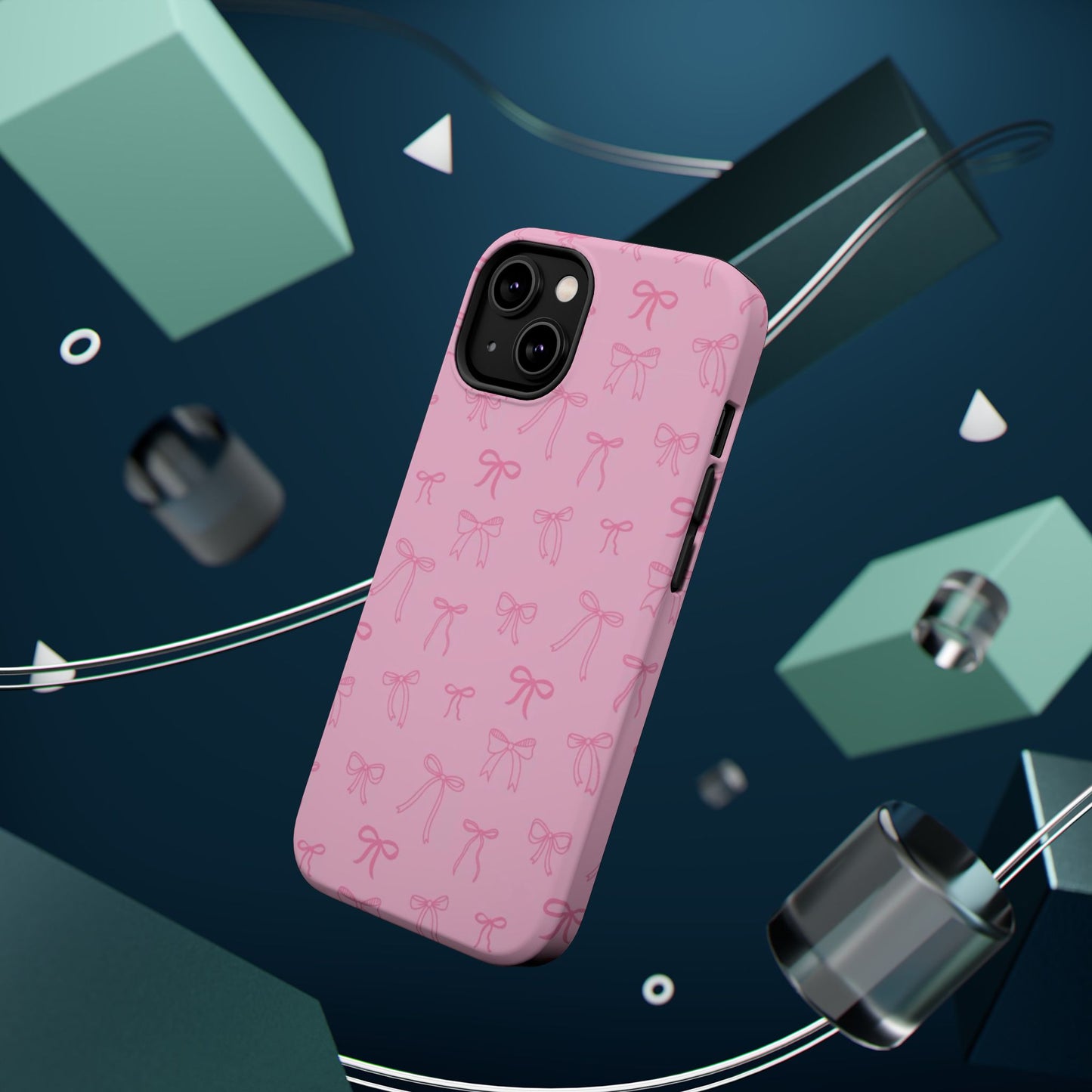 Chic Magnetic Phone Case with Pink Bow Design, Fashionable Mobile Accessory, Cute Gift for Her, Fun Birthday Present, Trendy Phone Cover